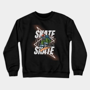 Halloween Skate Tricks Thrills and Spooky Chills Crewneck Sweatshirt